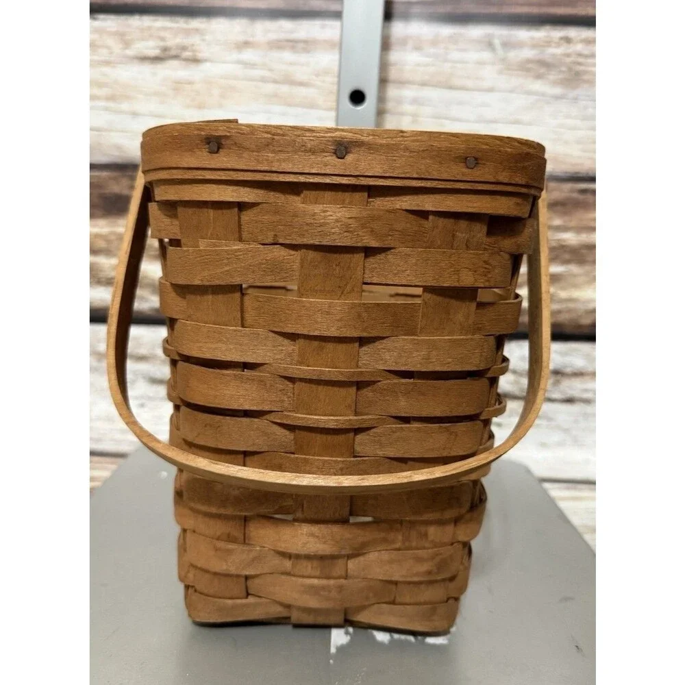 Longaberger Brown Basket 1989 Vintage 8” Tall Basket